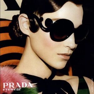 Prada black baroque sunglasses with original cases